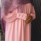 Blush Rose Abaya & Violet Marble Scarf Set