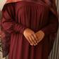 Garnet Plum Abaya & Aurora Marble Scarf Set