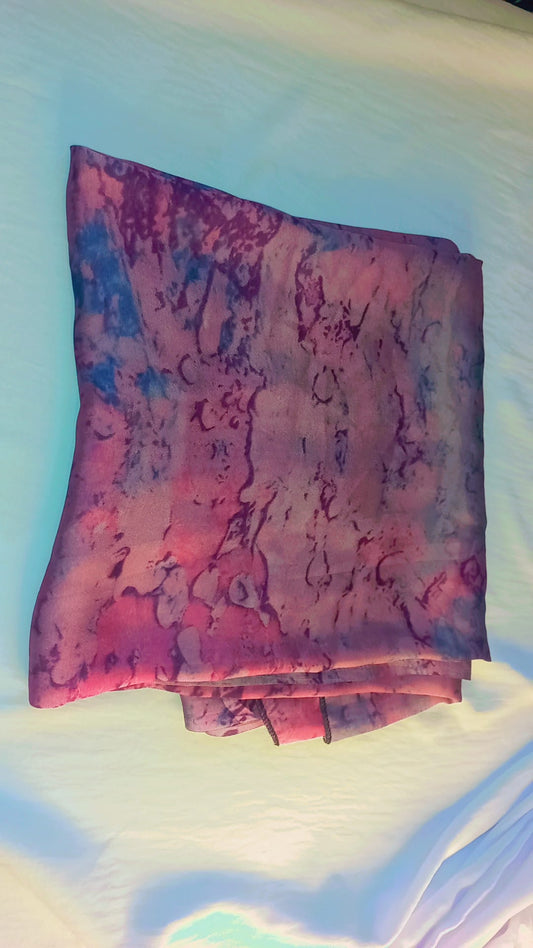 Blush Rose Abaya & Violet Marble Scarf Set